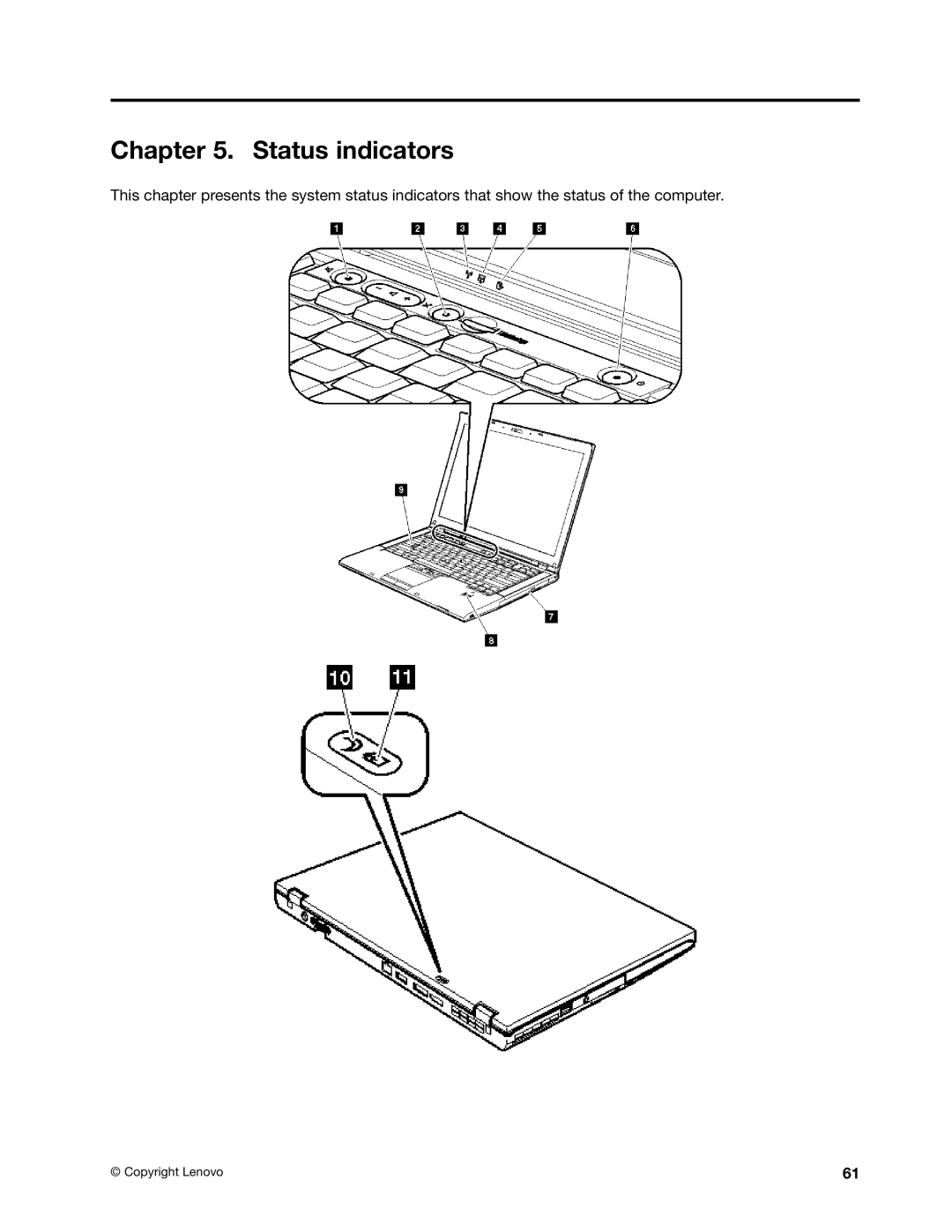 IBM T400S, T410SI manual Status indicators 