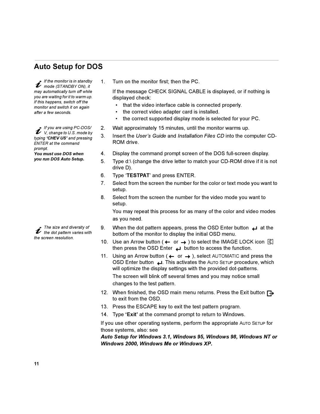 IBM T541A manual Auto Setup for DOS 