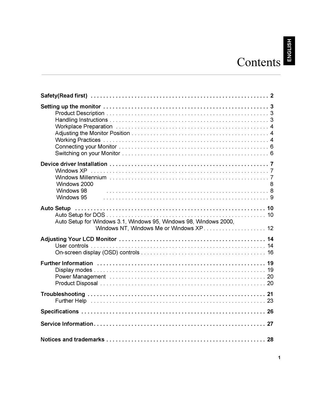 IBM T541A manual Contents 