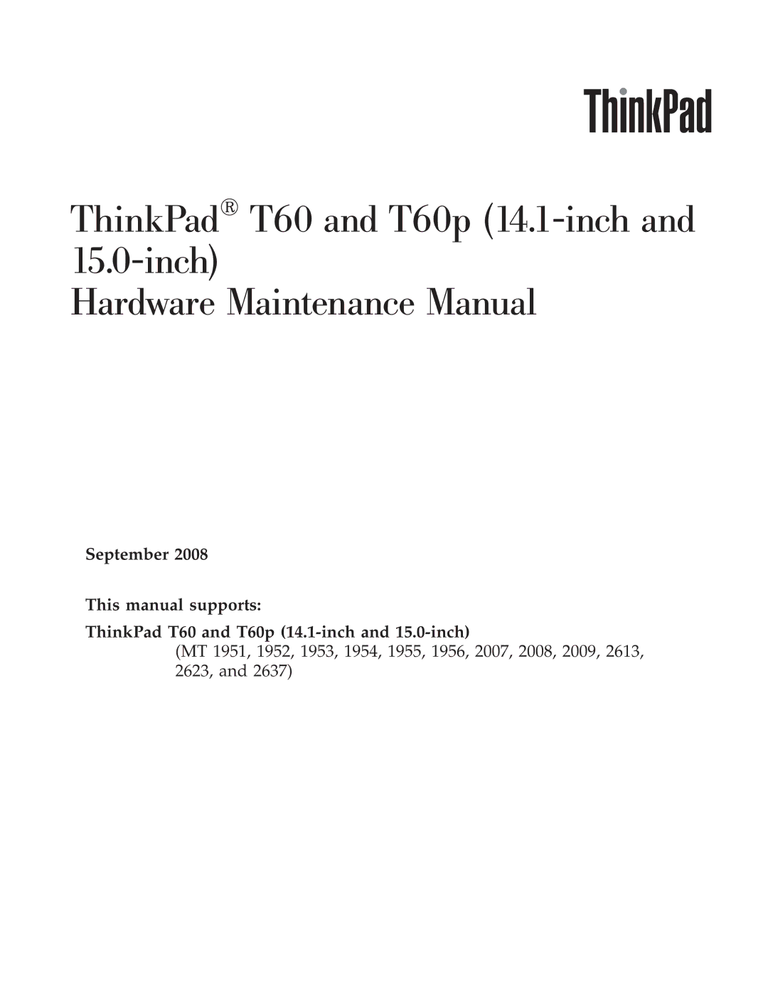 IBM T60P manual 