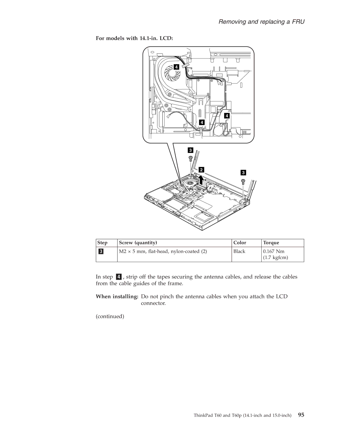 IBM T60P manual For models with 14.1-in. LCD 