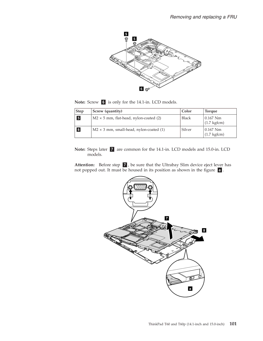 IBM T60P manual Are common for the 14.1-in. LCD models and 15.0-in. LCD 