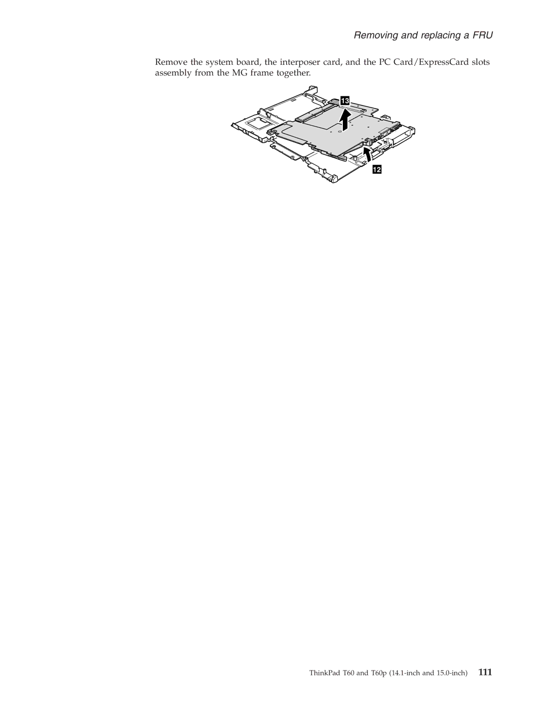 IBM T60P manual Removing and replacing a FRU 