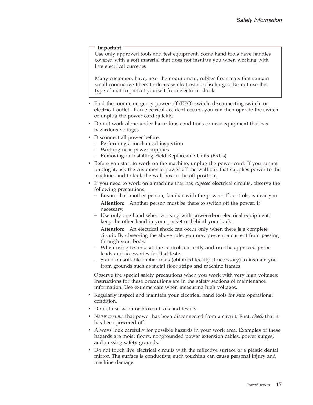 IBM T60P manual Safety information 