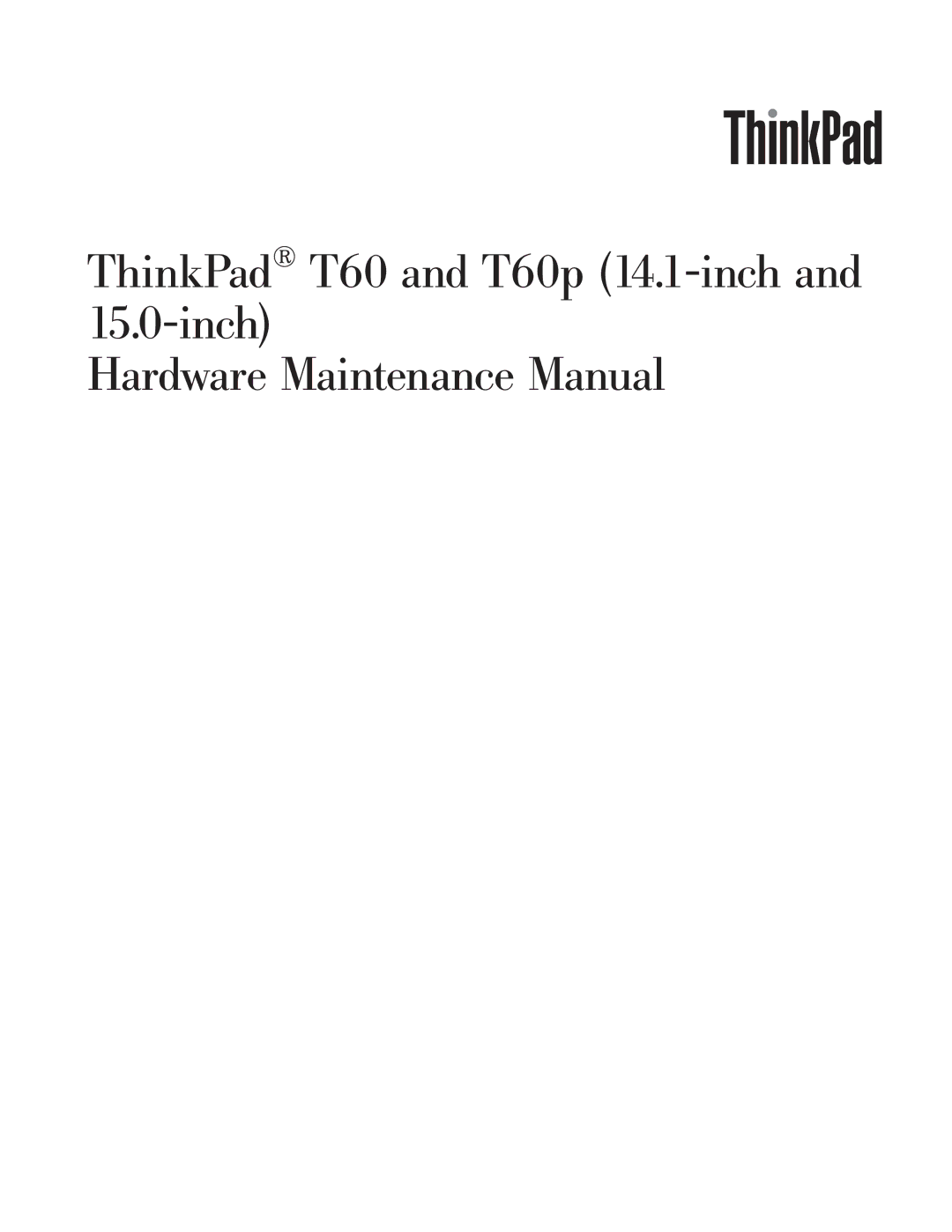 IBM T60P manual 