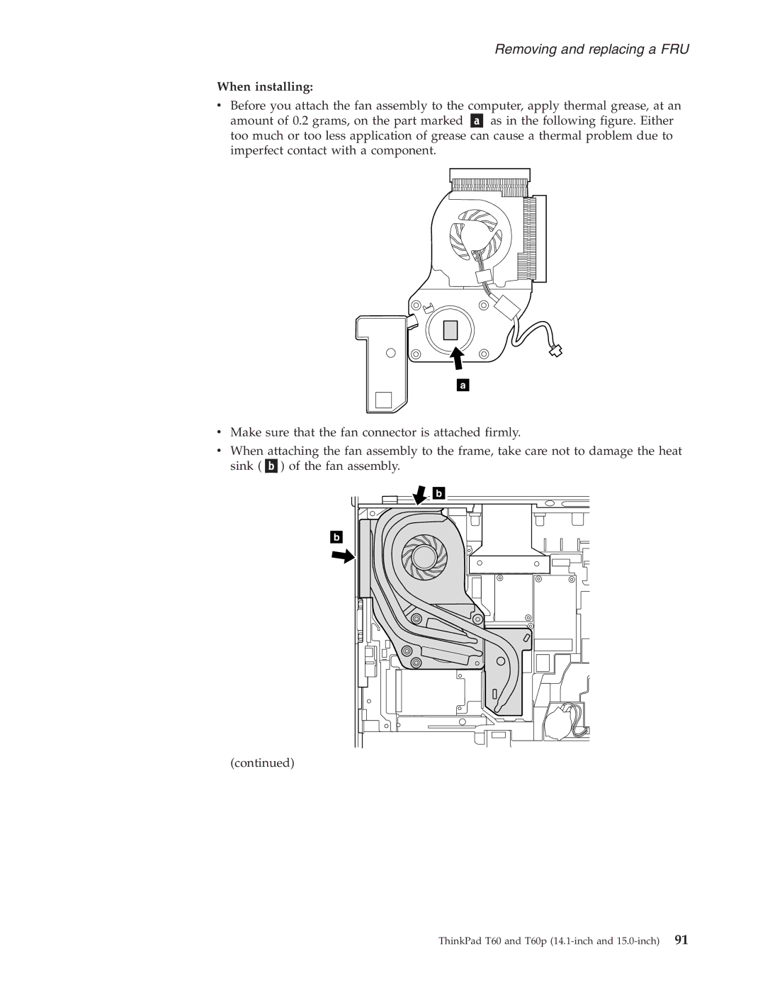 IBM T60P manual When installing 