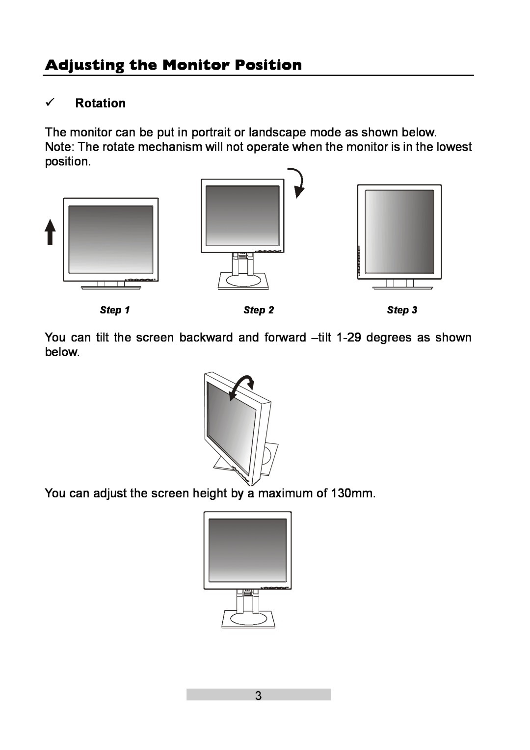 IBM T86A system manual Adjusting the Monitor Position, Rotation 