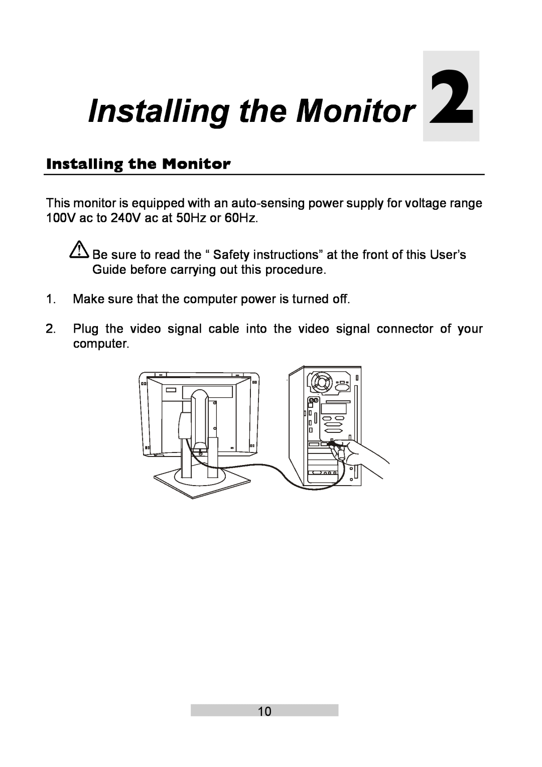 IBM T86A system manual Installing the Monitor 