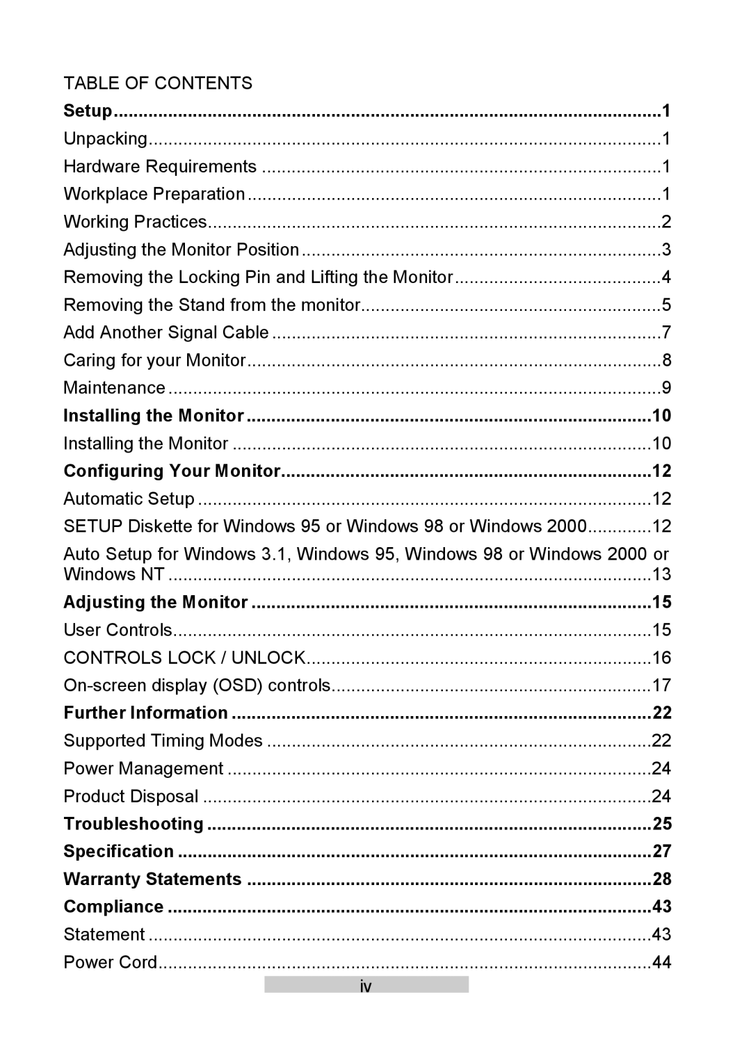 IBM T86A system manual Table of Contents 