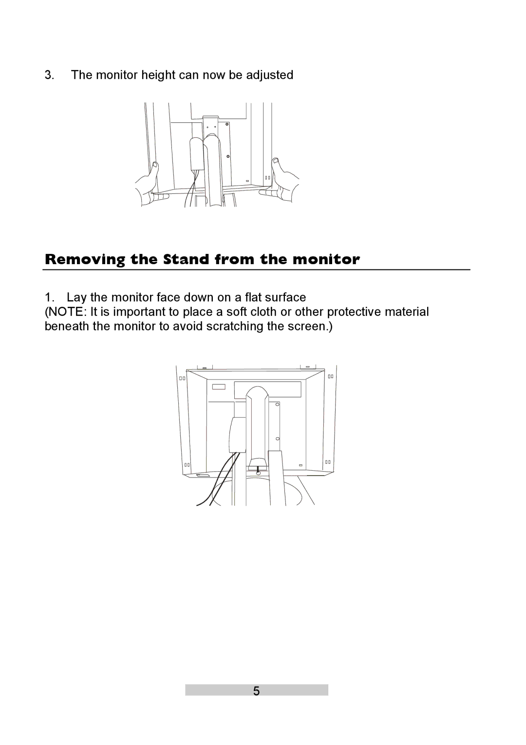 IBM T86A system manual Removing the Stand from the monitor 