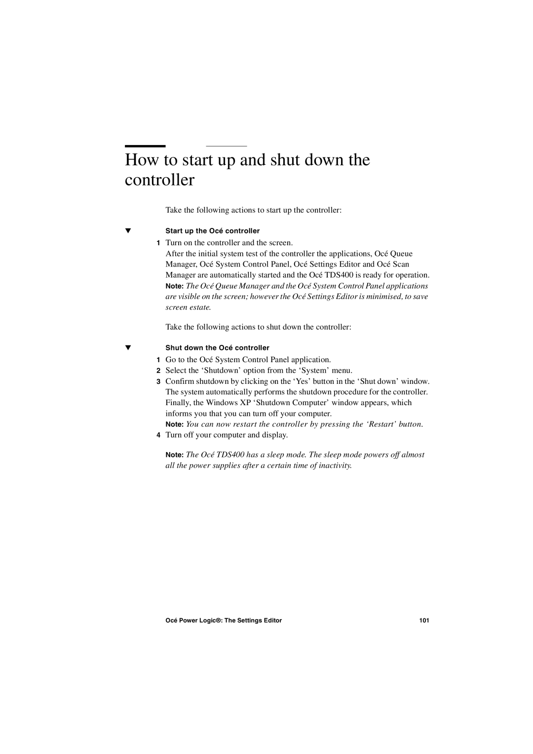 IBM TDS400 user manual How to start up and shut down the controller 