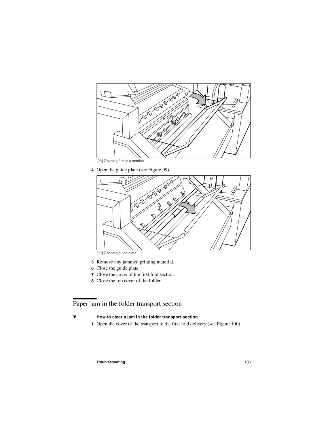 IBM TDS400 user manual Paper jam in the folder transport section 