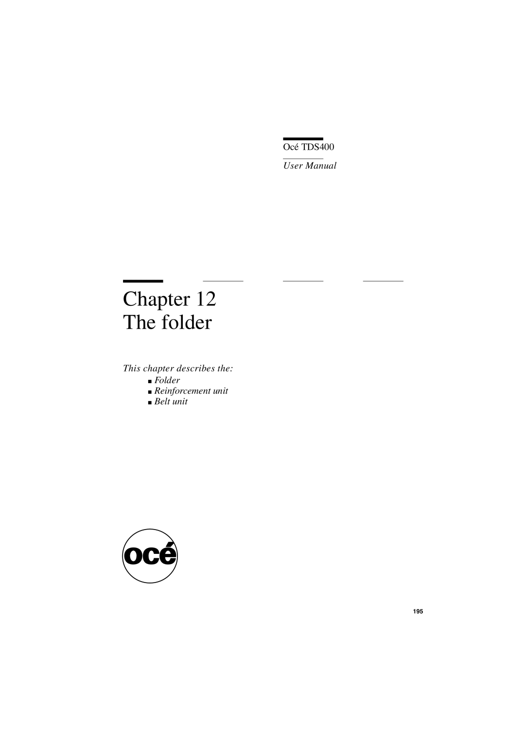 IBM TDS400 user manual Chapter Folder 