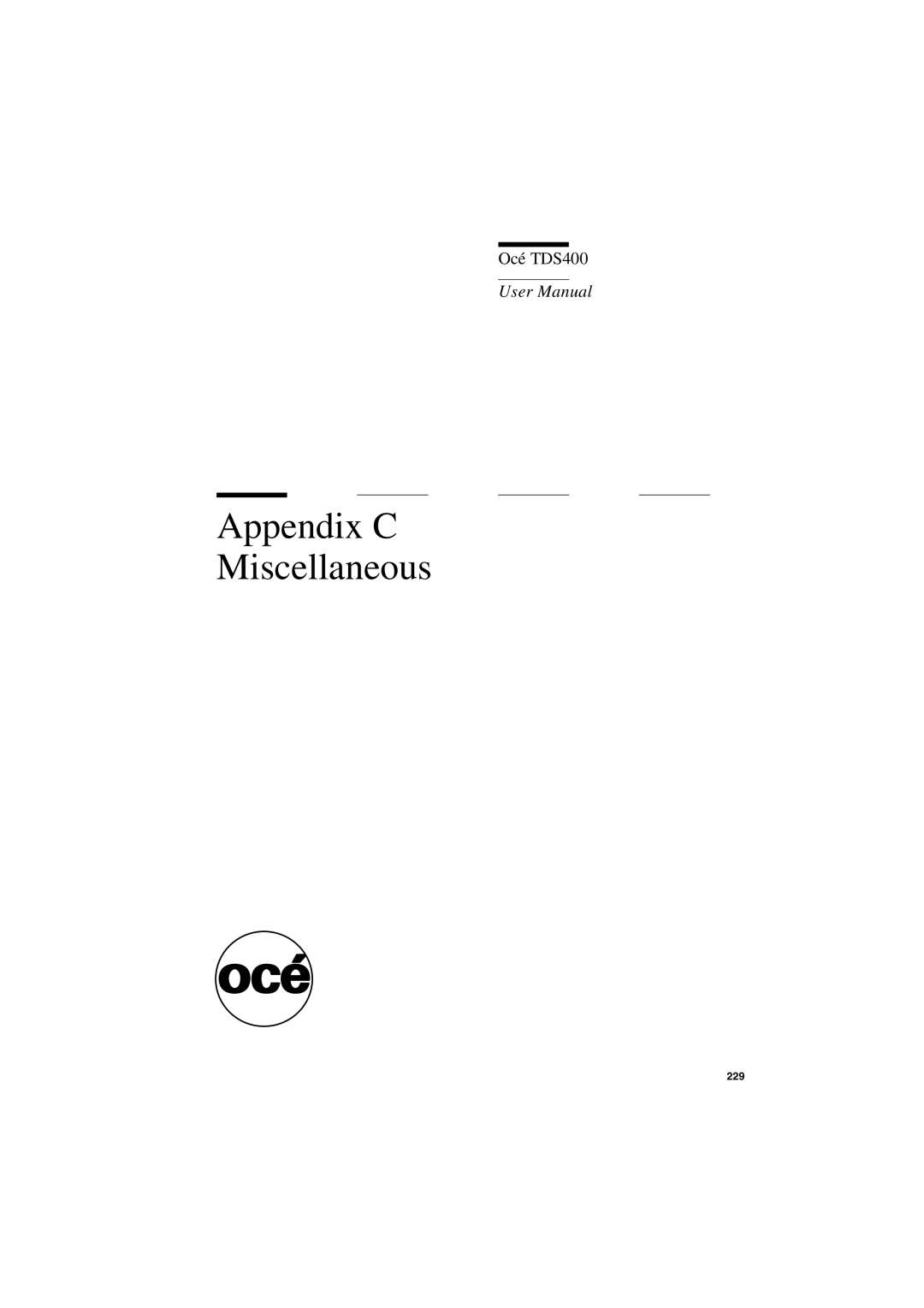 IBM TDS400 user manual Appendix C Miscellaneous 