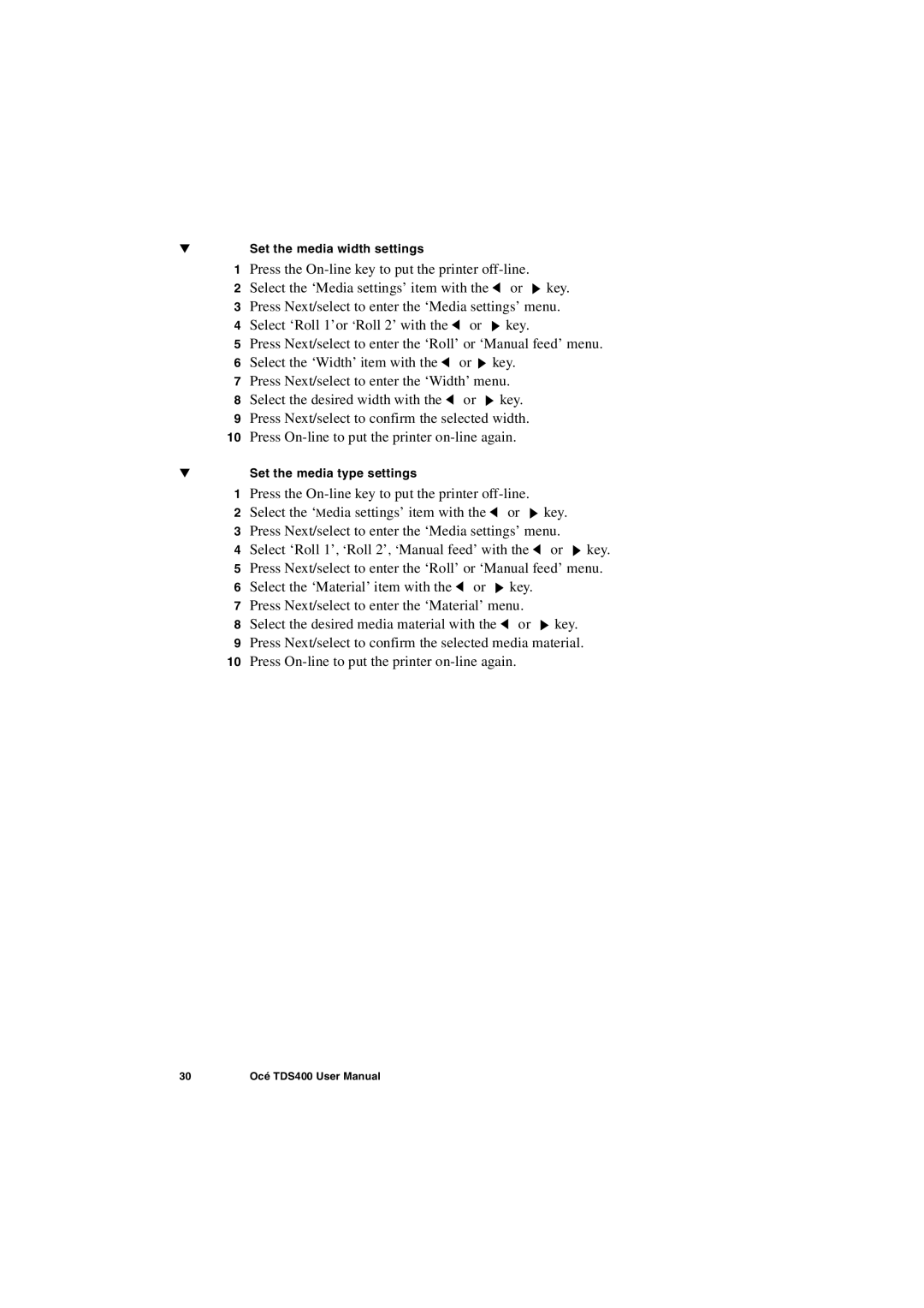 IBM TDS400 user manual Set the media width settings 