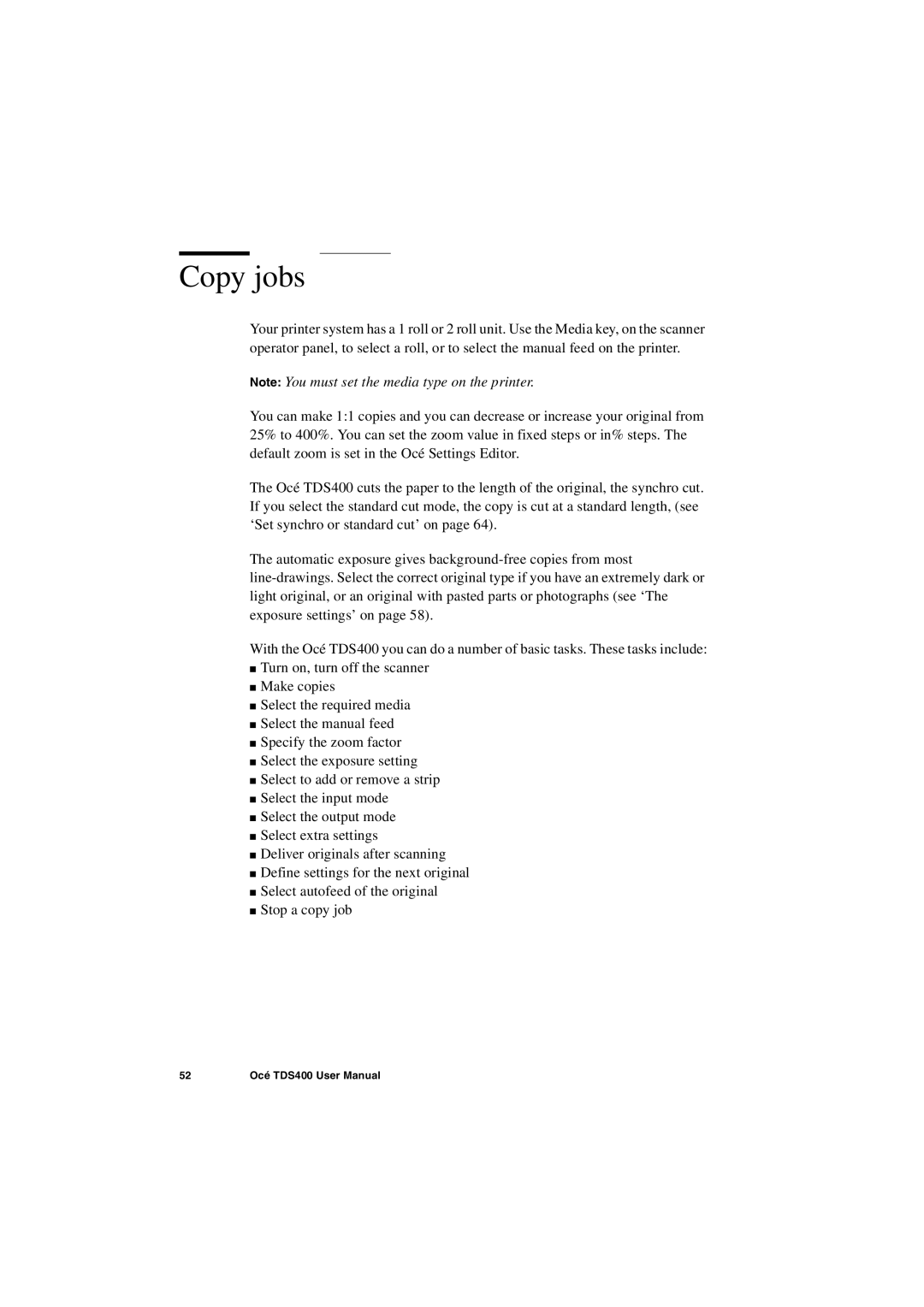 IBM TDS400 user manual Copy jobs 