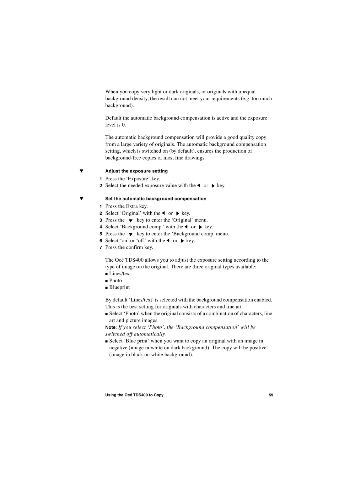 IBM TDS400 user manual Adjust the exposure setting 