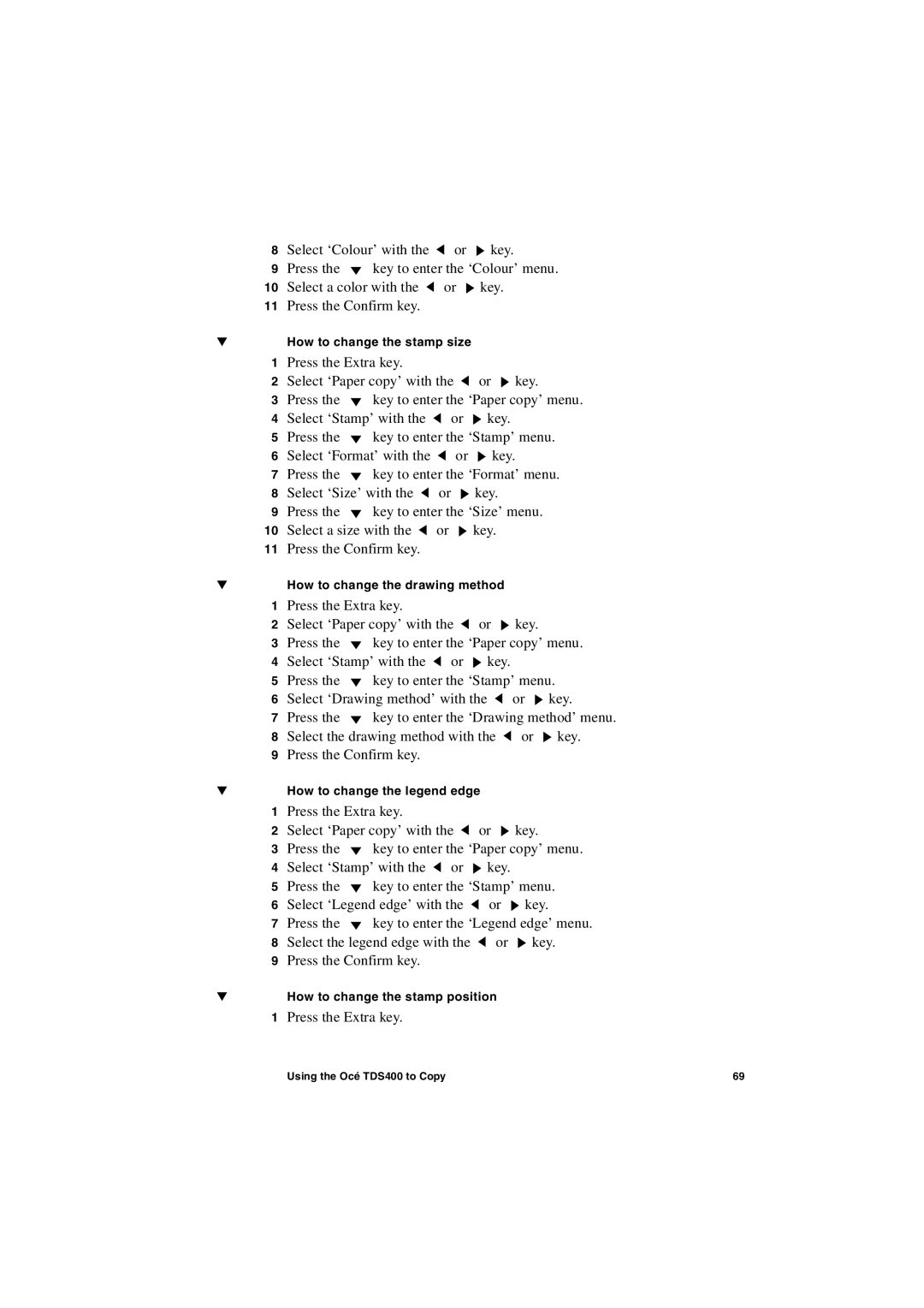 IBM TDS400 user manual How to change the stamp size 