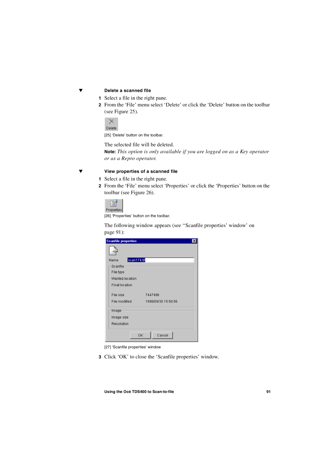 IBM TDS400 user manual Selected file will be deleted 