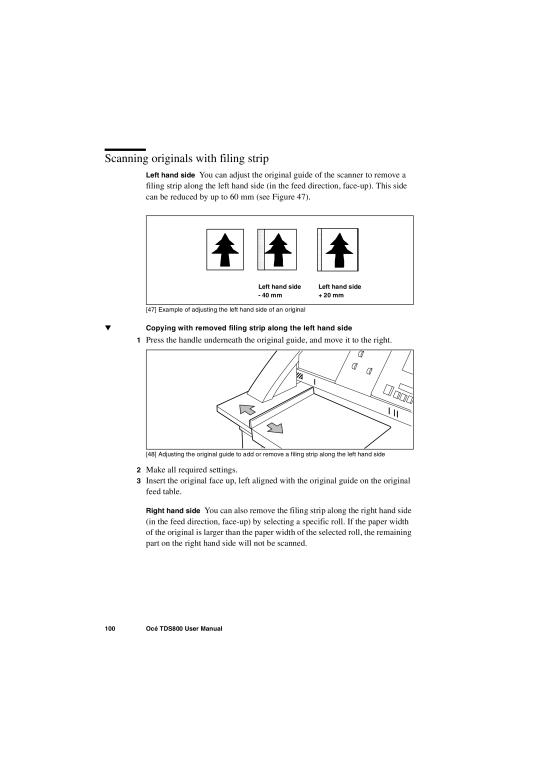 IBM TDS800 user manual Scanning originals with filing strip 