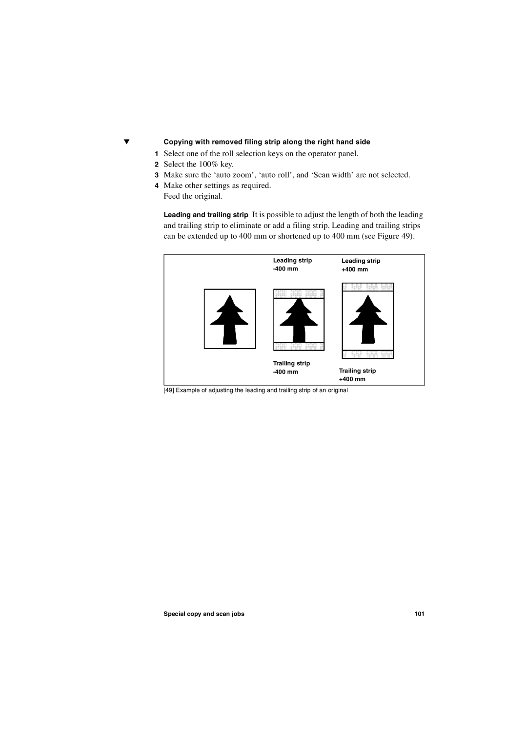 IBM TDS800 user manual Copying with removed filing strip along the right hand side 