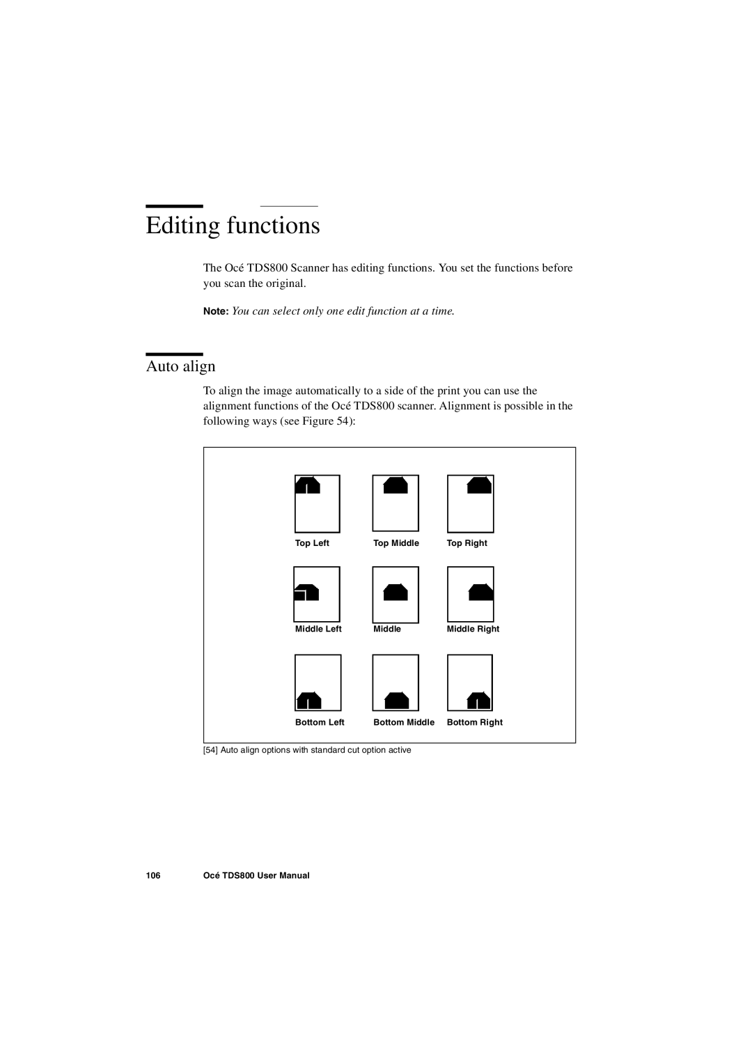 IBM TDS800 user manual Editing functions, Auto align 