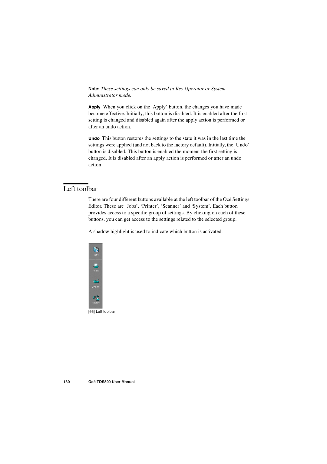 IBM TDS800 user manual Left toolbar, Administrator mode 