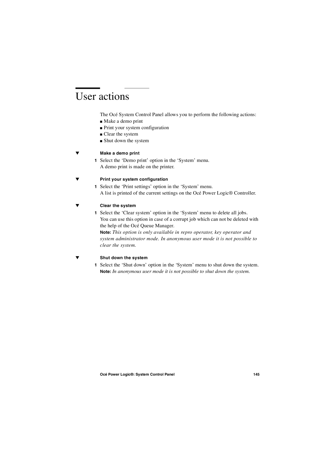 IBM TDS800 user manual User actions 