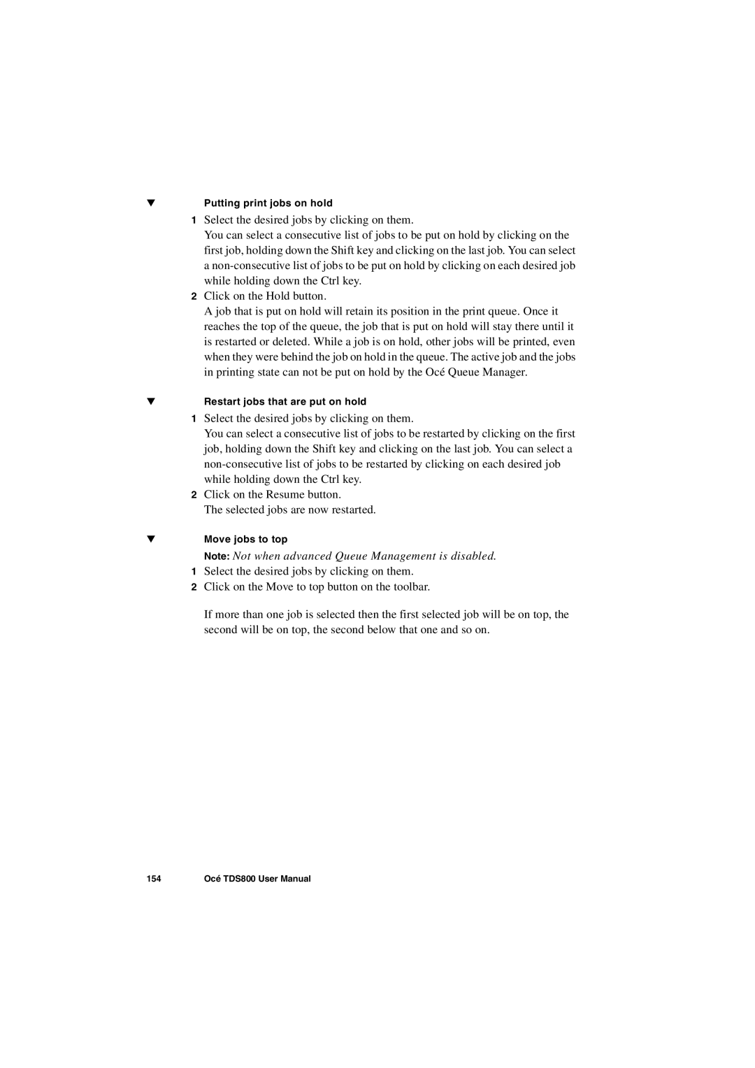 IBM TDS800 user manual Putting print jobs on hold 