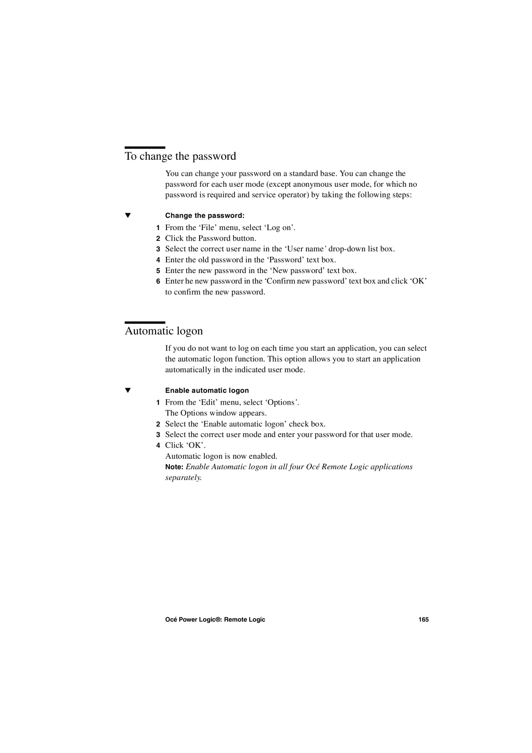 IBM TDS800 user manual To change the password, Automatic logon 