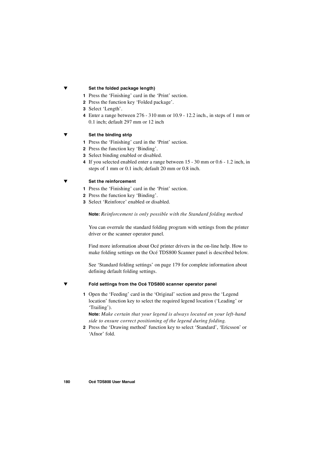 IBM TDS800 user manual Set the folded package length 