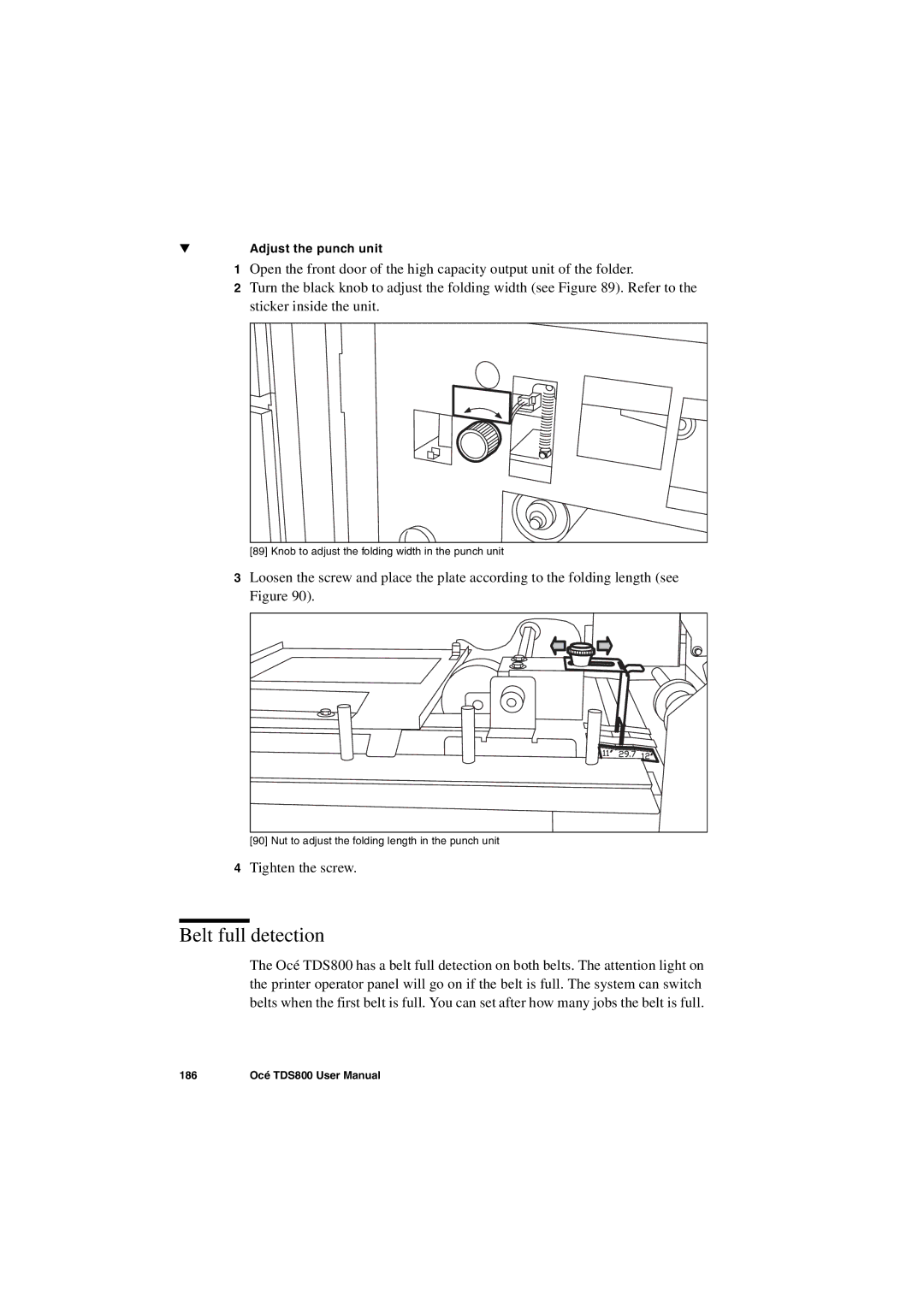 IBM TDS800 user manual Belt full detection 