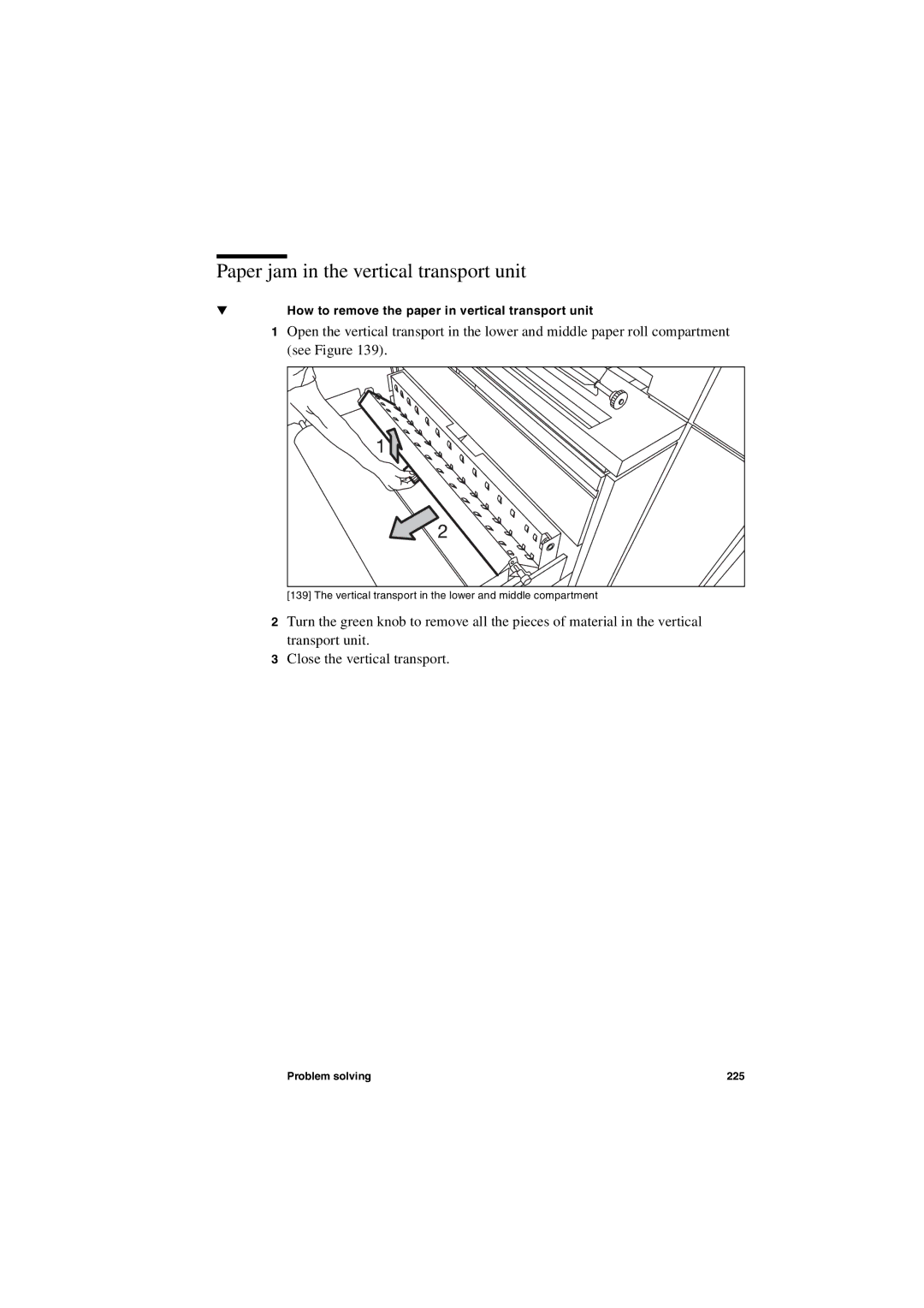 IBM TDS800 user manual Paper jam in the vertical transport unit 