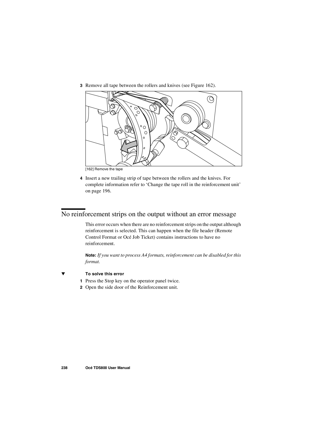 IBM TDS800 user manual Remove all tape between the rollers and knives see Figure 