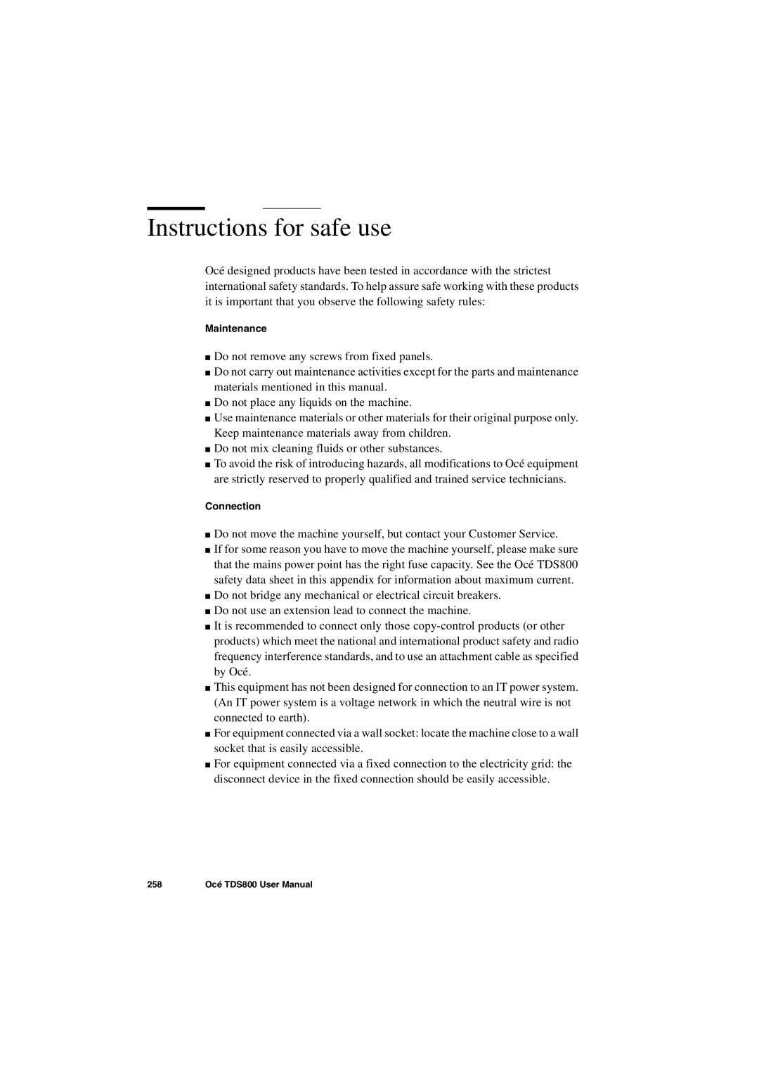 IBM TDS800 user manual Instructions for safe use 