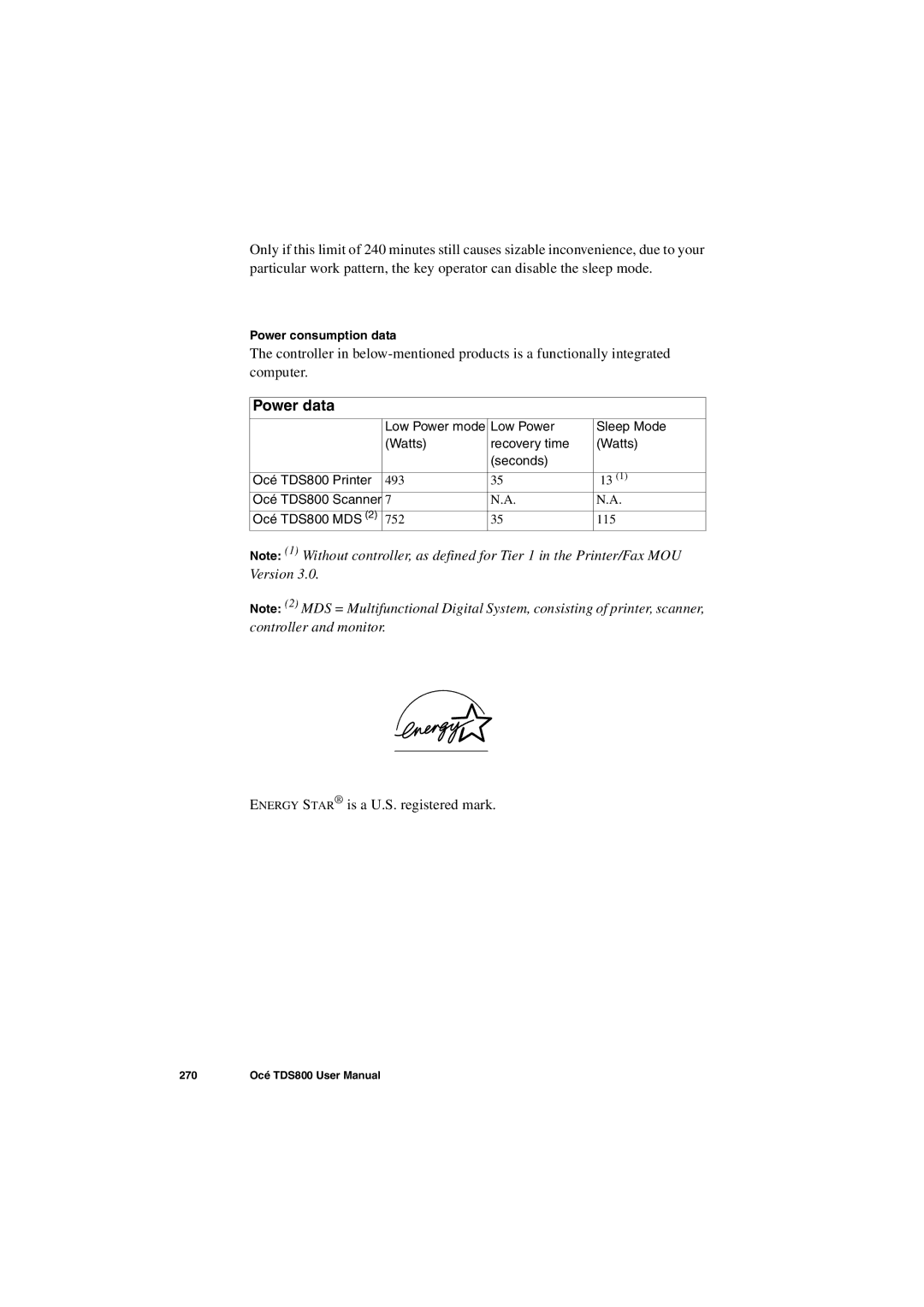 IBM TDS800 user manual Power data 