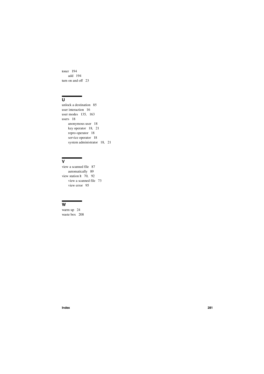 IBM TDS800 user manual Index 281 