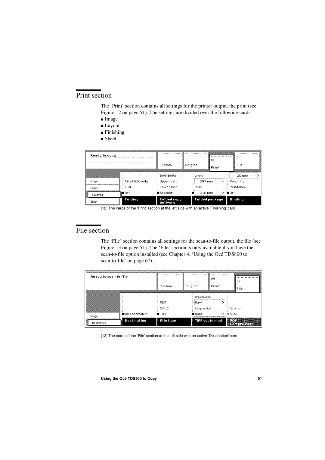 IBM TDS800 user manual Print section, File section 