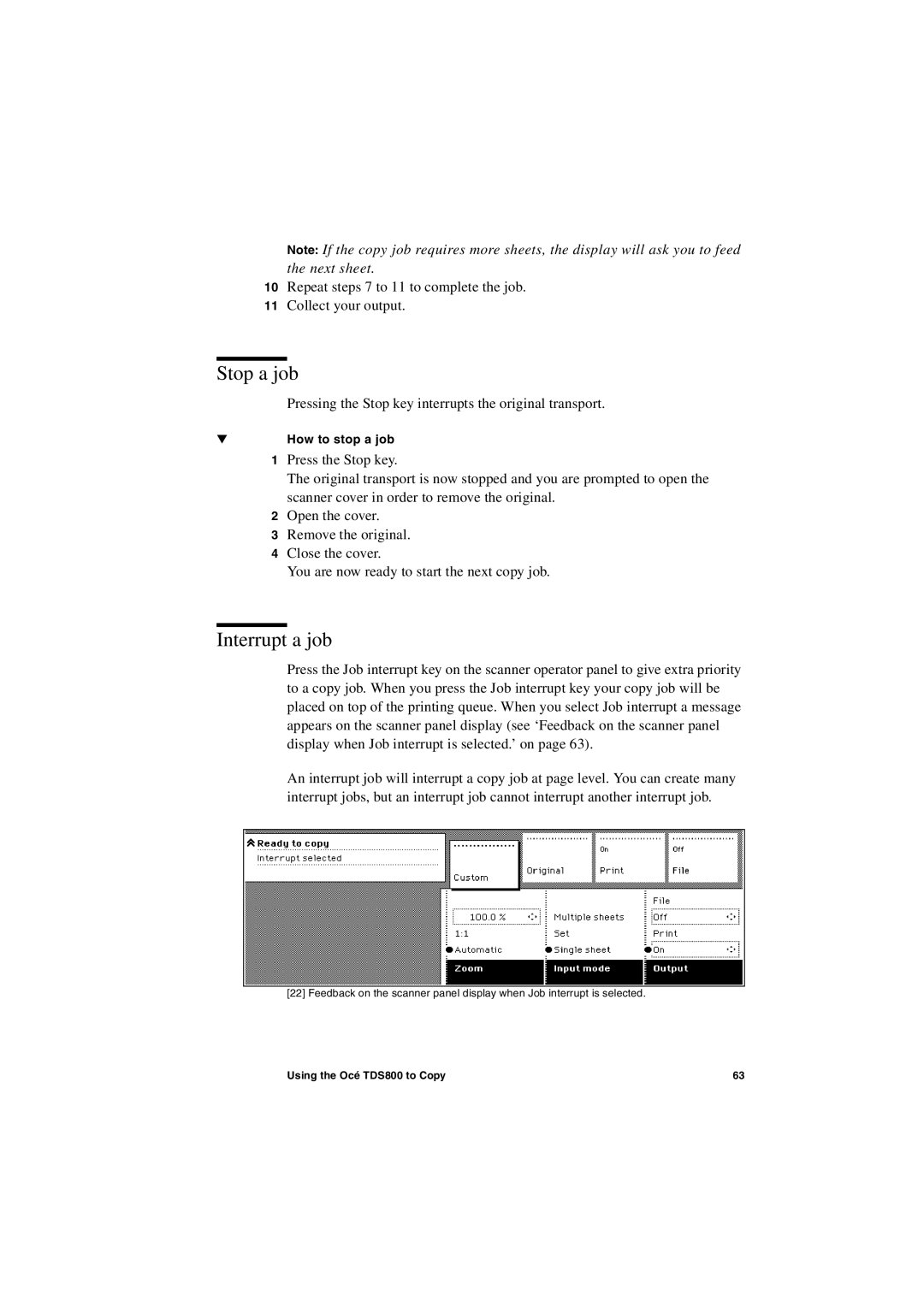 IBM TDS800 user manual Stop a job, Interrupt a job 