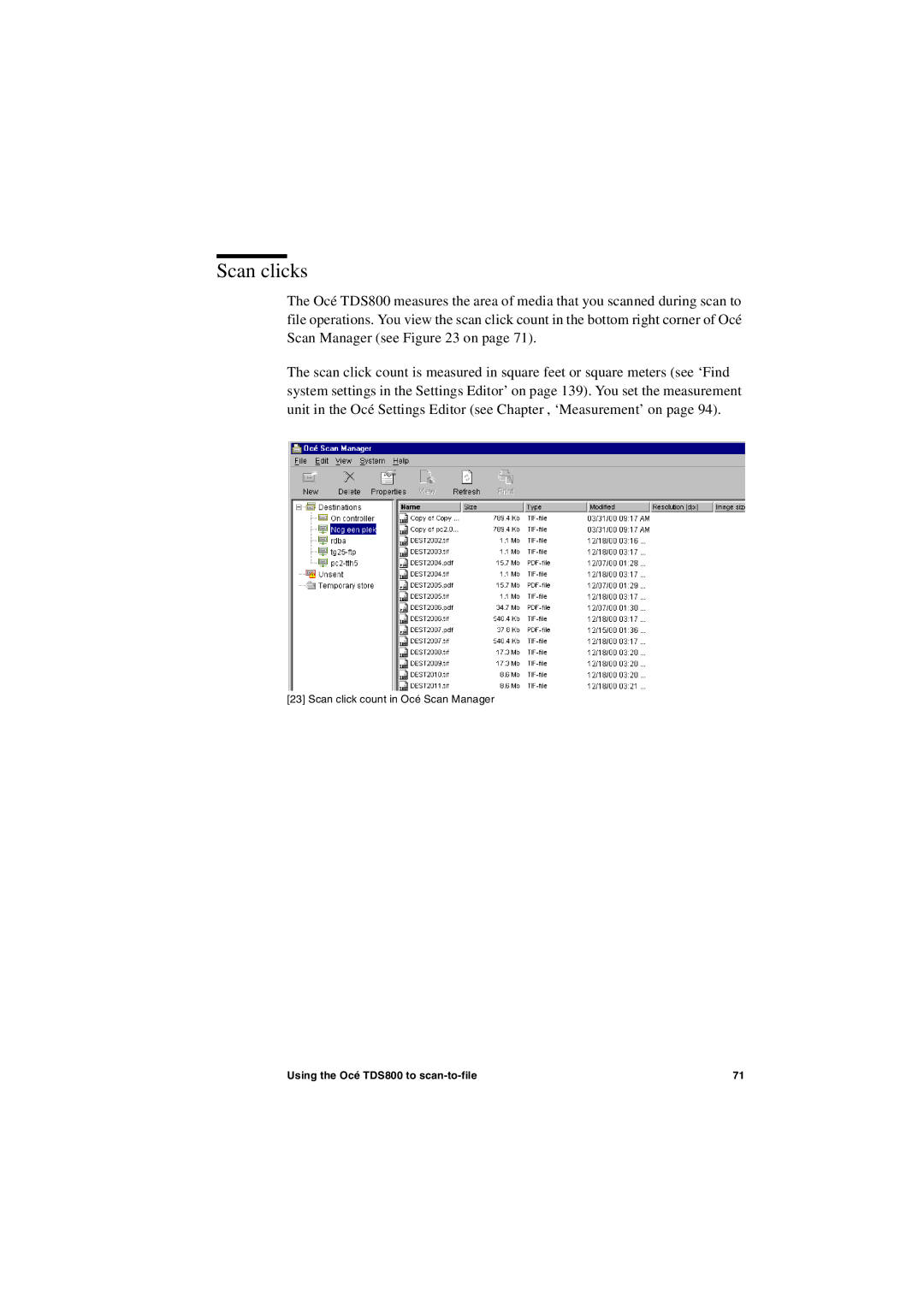 IBM TDS800 user manual Scan clicks 