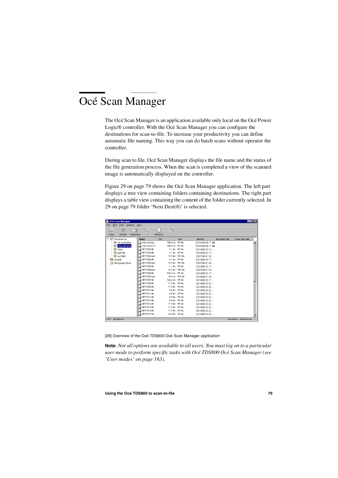 IBM TDS800 user manual Océ Scan Manager 