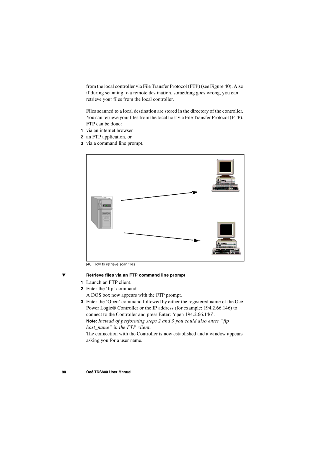 IBM TDS800 user manual Retrieve files via an FTP command line prompt 