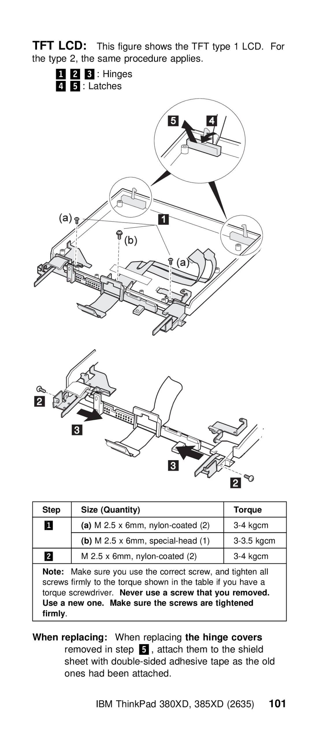 IBM THINKPAD 385XD (2635) manual Latches, Sure 