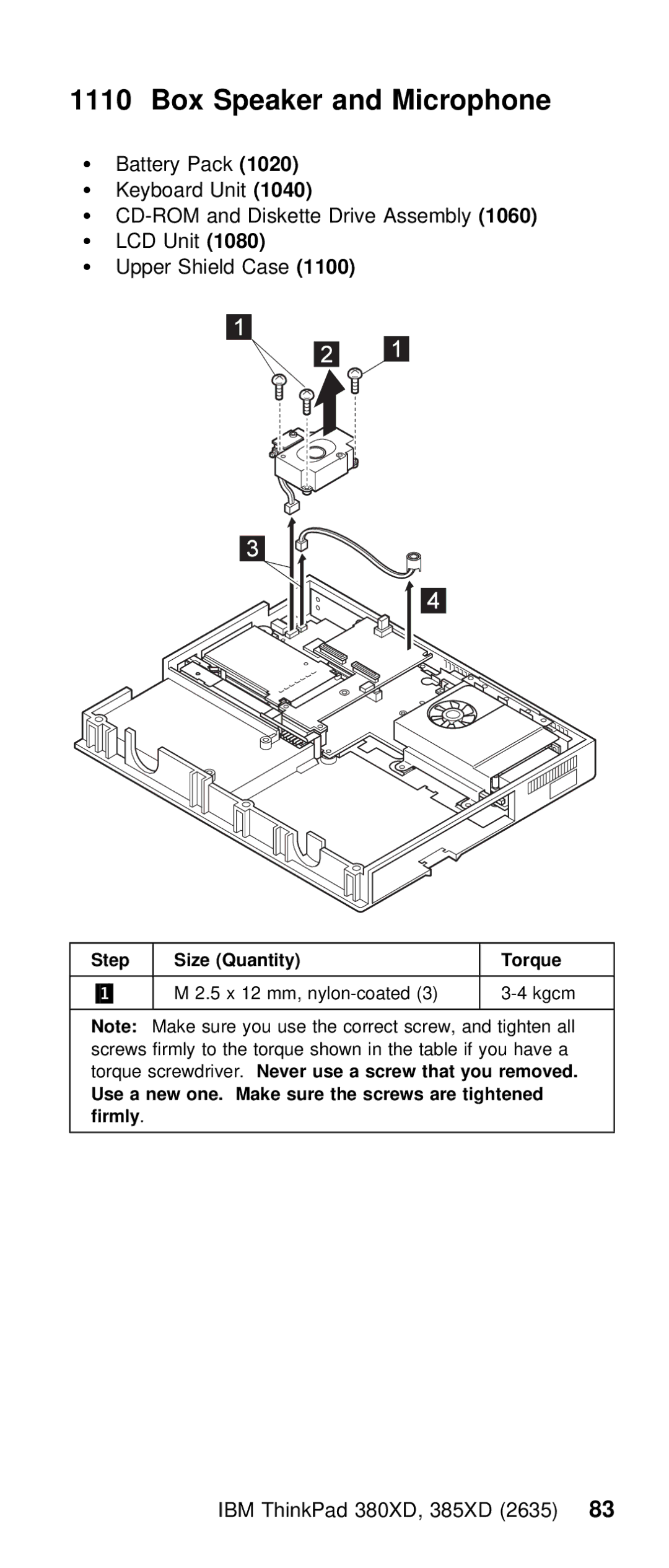 IBM THINKPAD 385XD (2635) manual Box Speaker and Microphone 