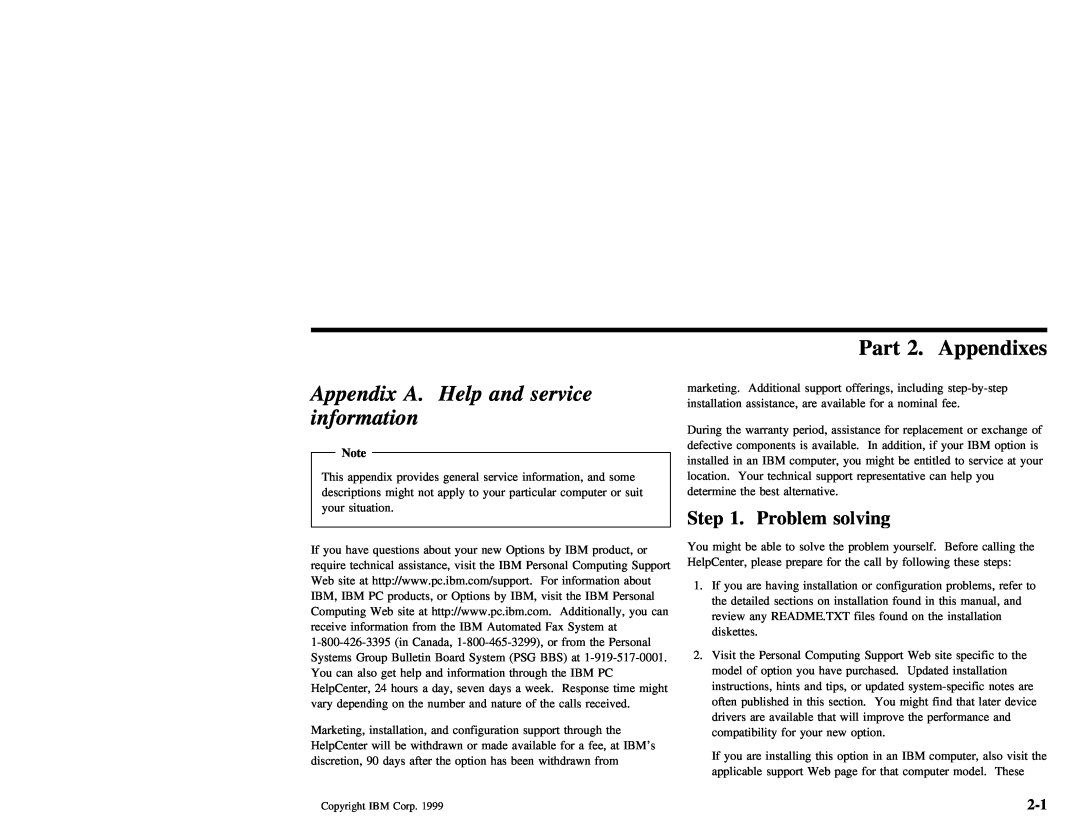 IBM THINKPAD 390 manual Step, Appendixes, Part, service, information 