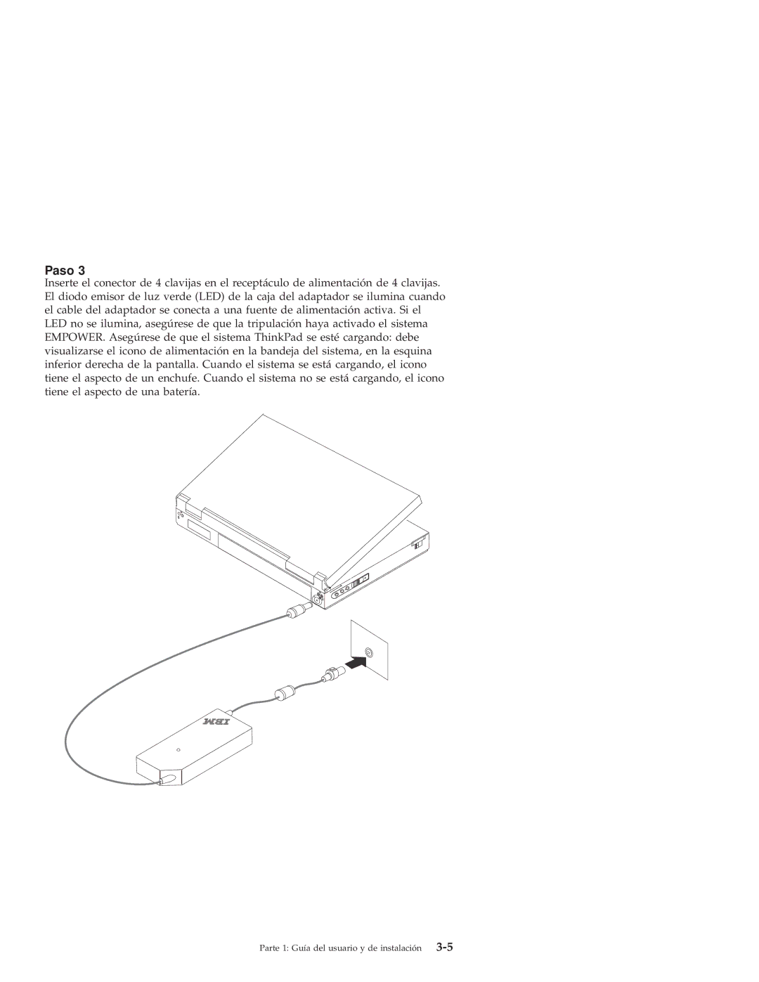 IBM THINKPAD 72 W DC manual Paso 