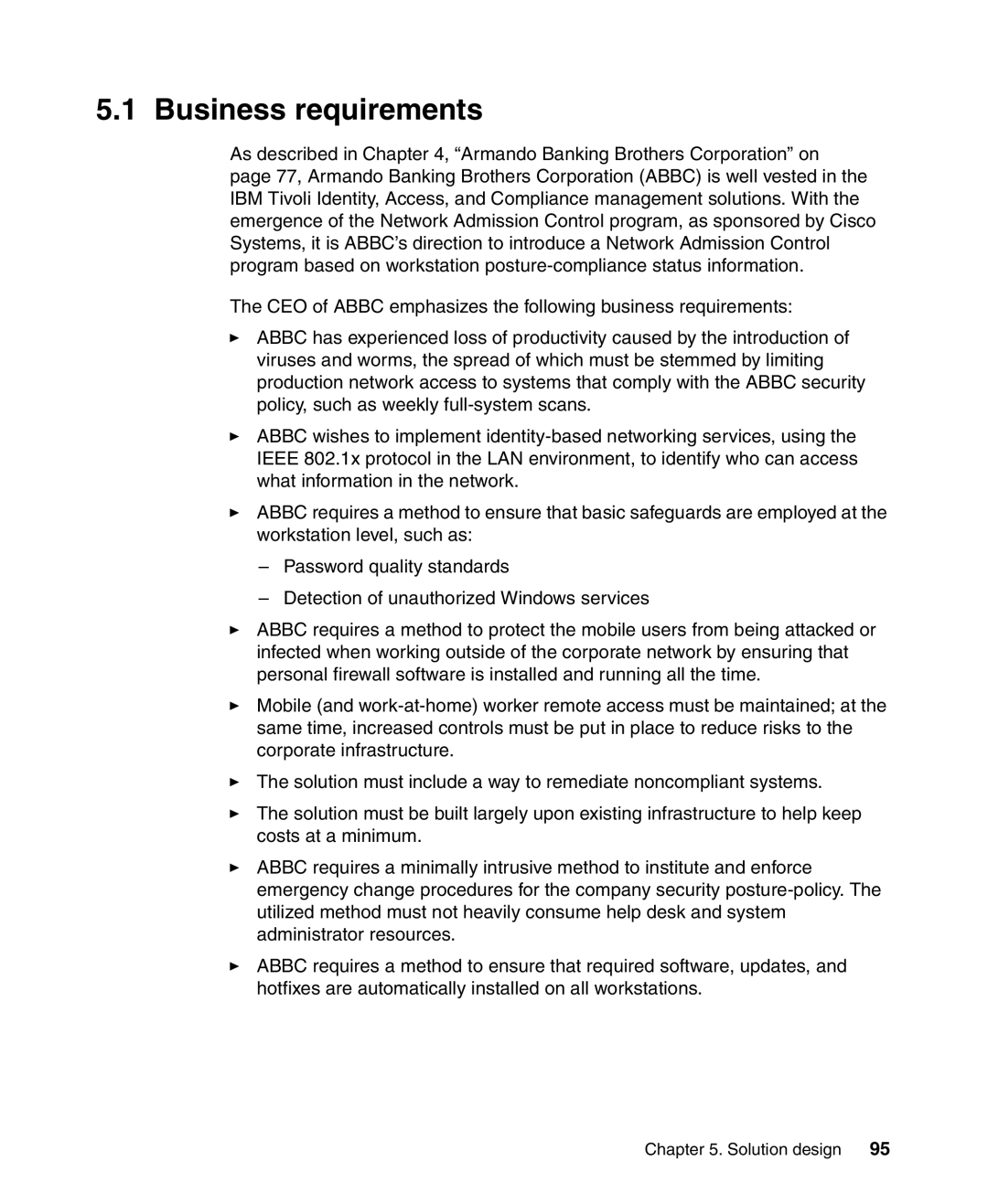 IBM Tivoli and Cisco manual Business requirements 