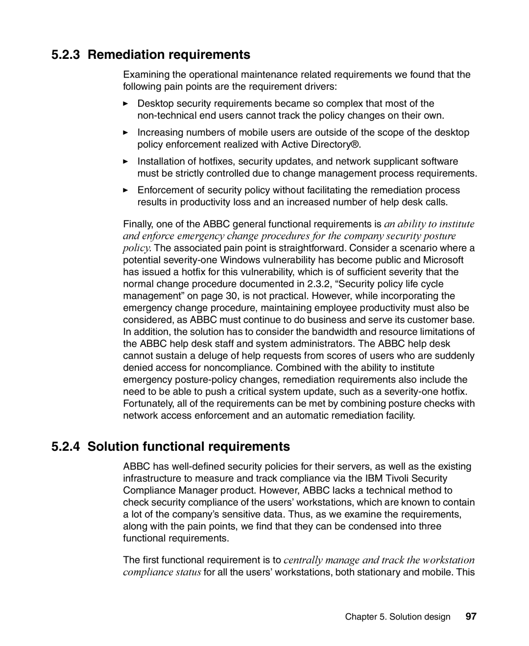 IBM Tivoli and Cisco manual Remediation requirements, Solution functional requirements 