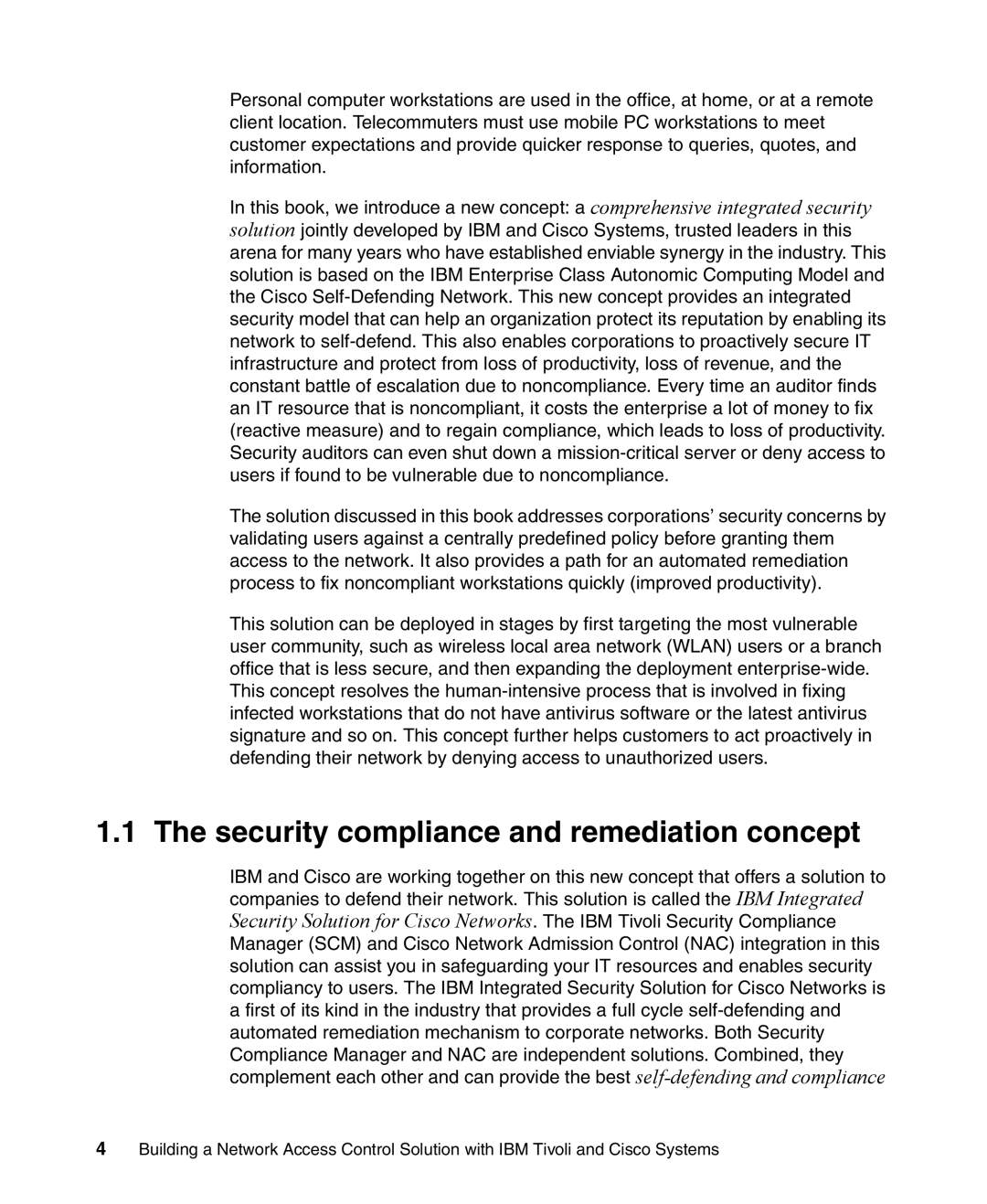 IBM Tivoli and Cisco manual Security compliance and remediation concept 