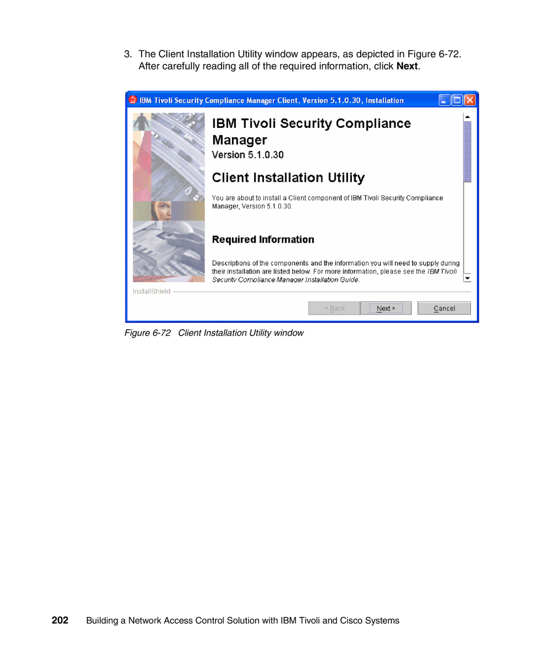 IBM Tivoli and Cisco manual Client Installation Utility window 